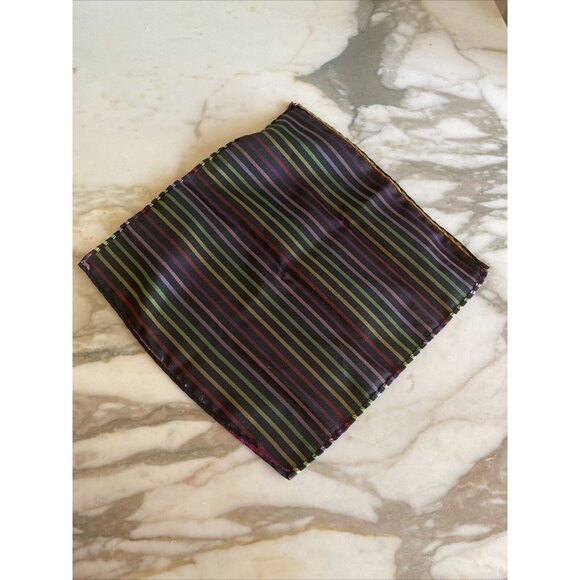 Multicolor Striped Woven Colorful Pocket Square 12x12 Inches - Picture 4 of 4
